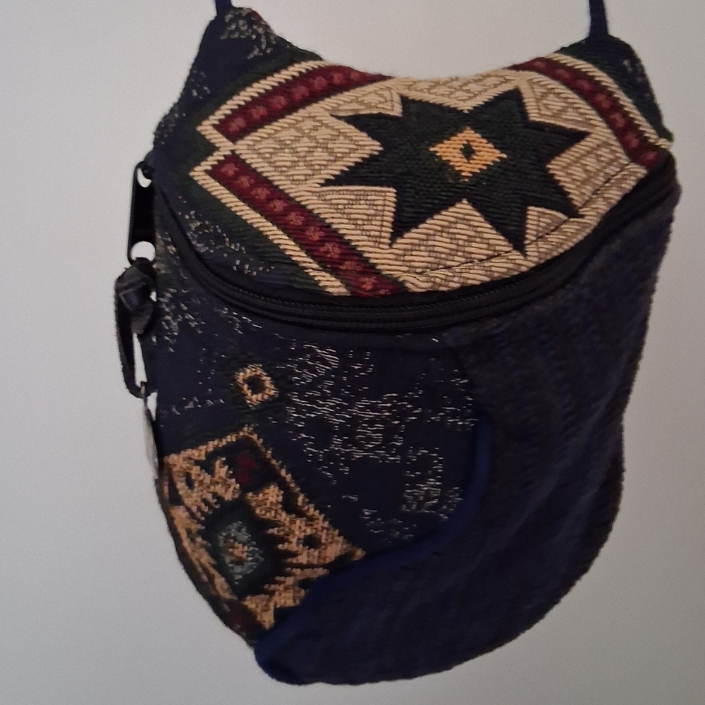 Blue and Cream Crossbody Bag